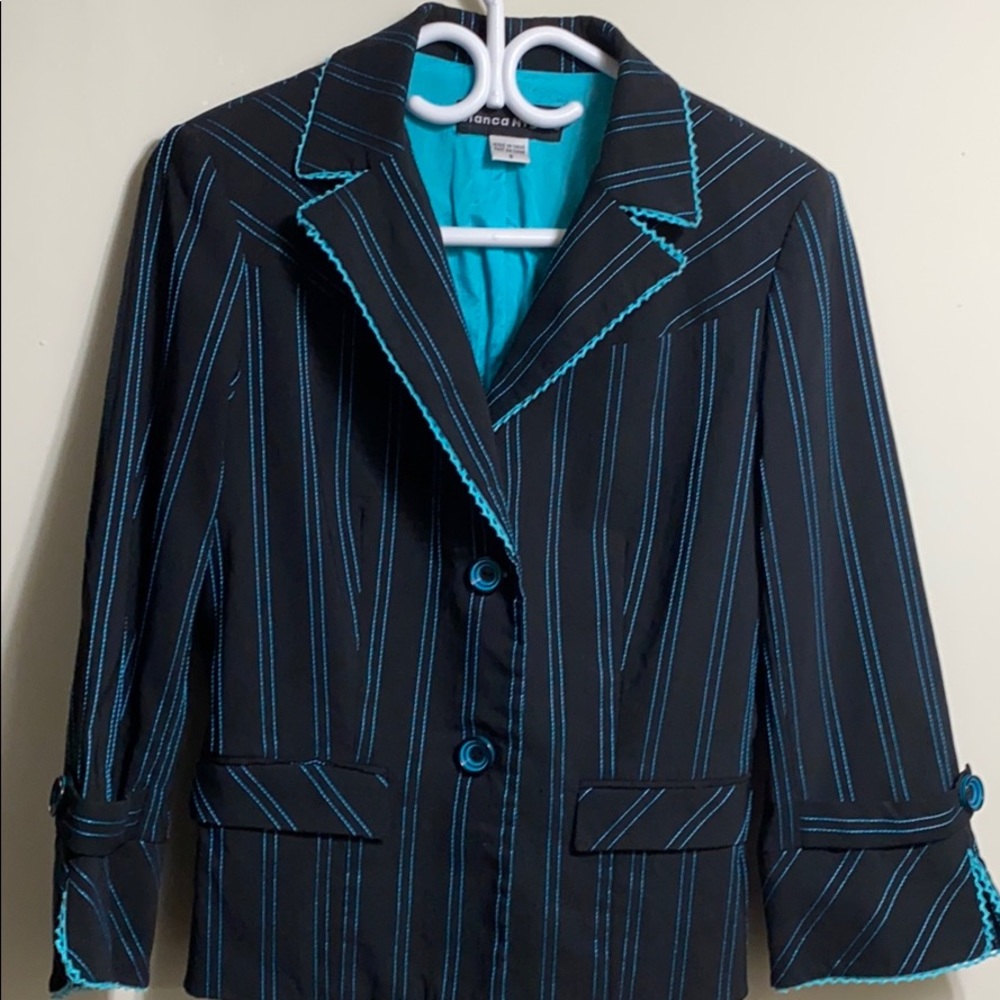 Vintage 2 piece blazer and skirt stripe set